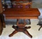 Antique Mahogany Game Table, Lyre Form Pedestal Base