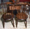 Pair Of Antique 20th C. Hardwood Windsor Style Chairs