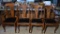 Set 4 Fancy Antique North Wind Oak Dining Chairs, Carved Solid Splat, Paw Feet, Leather w/ Nailhead