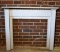 Antique Pine Mantle / Fireplace Surround with Dentil Molding, Old Light Gray Paint