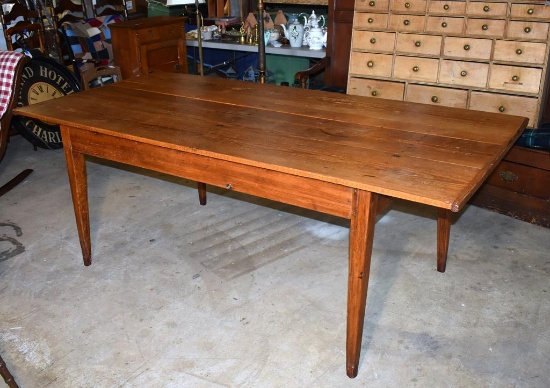 Antique 19th C. Southern Heart Pine Farm Table from Estate in Dacusville, SC