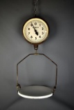 Vintage Detecto Hanging Store 10 Pound Scale, Porcelain Pan