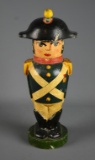 Unique Bronzini (Italy) Napoleon Figural Carved & Hand Painted Wood After Shave Bottle Holder