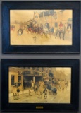 Pair of Antique Cecil Aldin Chromolithographs: “The Dover Road, The Bull At Dartford”