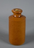 Antique 19th C. English Bourne Denby Salt Glazed Stoneware Ink Bottle w/ Pouring Spout Lip