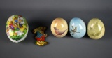Lot of Easter Decorations – Decorative Eggs and Vintage Bunny Tin