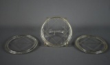 Set of 3 Vintage Glass Mayonnaise Jar Lids