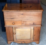 Hand Made Late 18th - Early 19th Century Pine Wood Mule Chest / Sugar Chest
