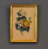 Small Hand-tinted Engraving of Fruit in Gold Frame