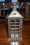 Wood Metal & Glass Candle Lantern
