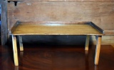 Antique Wood Lap Table with Scalloped Front Edge