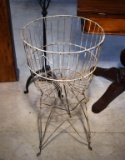 Vintage Wire Basket Plant Stand