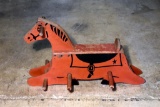 Vintage Spring Rocking Horse, Red Paint. Body Only, No Frame