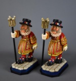 Set of 2 David Frykman Portfolio 2001 English Collection Beefeater Yeoman Figurines / Bookends