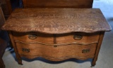 Early 20th Century Tiger Oak Recurve Dresser