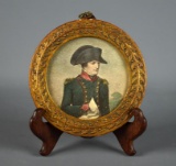 Vintage Round Framed Napoleon Printed Miniature