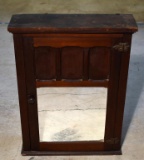Antique Pine Medicine Cabinet with Mirrored Door