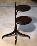 Unique Mahogany Tiered Stand with Spider Legs