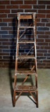Antique Hatherley “Jones Patent” “Lattister” Folding Wooden Painter's Ladder
