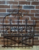 Antique Wrought Iron Gate From Estate In Edgefield, SC; Scrolling S and Fleur de Lis Accents