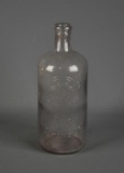 Antique SC Dispensary Clear Glass Quart Cylindrical Bottle, Type 1, Type 1 Lip, Carolina Glass Co.