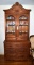 Exceptional Antique Victorian 19 C. Walnut Slant Top Secretary with Hutch