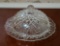 Vintage Pressed Glass Round Dome Butter Dish