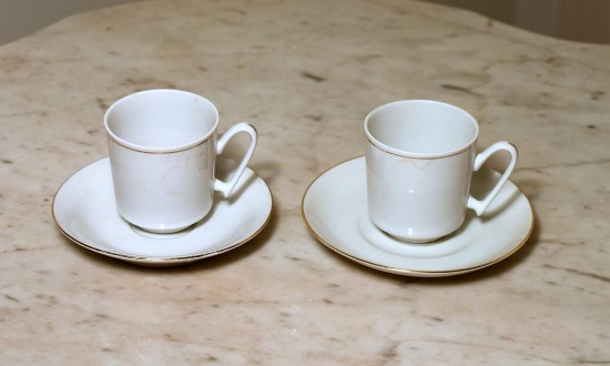 Set of 2 Porcelain Demitasse Cup/Saucer Sets, The Toscany Collection