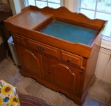 Vintage Bassett Furniture Maple Dry Sink Buffet