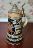 Vintage Lidded Beer Stein w/Music Box