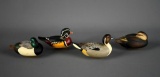 Lot of 4 Ducks Unlimited Jett Brunet Hand-painted Miniature Duck Decoys