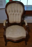 Antique Victorian Parlor Mahogany Arm Chair