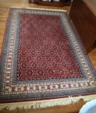 Red, Ivory & Blue Oriental Style ~ 5 x 8 Rug