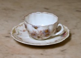 Antique Limoges Demitasse Porcelain Cup/Saucer, Made in France