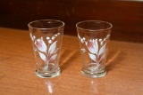 Set of 2 Vintage Handpainted Juice Glasses