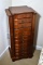 Wooden Jewelry Armoire w/ Mirrored Flip Top, Swing Out Side Storage, and Felt Lined Drawers