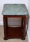 Green Marble Topped Side Table w/Wood Base & Brass Accents (MATCHES LOTS 11 & 41)