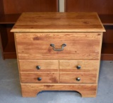 Contemporary Conrad Pine Night Stand w/ Two Drawers (MATCHES LOT 60)