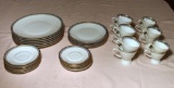 Lot of 37 Pieces Vintage Rosenthal China, Light Blue and Gilt Edge, Made in Germany