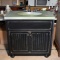 Rustic Style Sink & Bead Board Cabinet, Green Concrete Top, Fern Imprint, Delta Oil Rubbed Bronze Fi