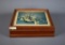 Vintage Picture Frame Lid Box with Lot of Small Vintage Collectible Items Inside