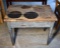 Antique Primitive Pine Work Table, Distressed Grey Paint on Base