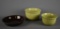 Lot of 3 Ceramic Kitchenware Items, Set of 2 Leaf Bowls, 1 Pie Plate