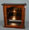 Vintage Hanging Wood Display Case / Shadow Box Wall Shelf w/ Mirrored Back