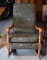 Oak Rocking Chair / Rocker, Houndstooth & Fishing Lure Upholstery