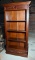 Tall Mahogany Bookcase with 4 Shelves & 2 Bottom Drawers, Crown Molding, Circle & Diamond Details