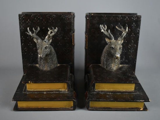 Rustic Style Book & Deer Head Book Ends