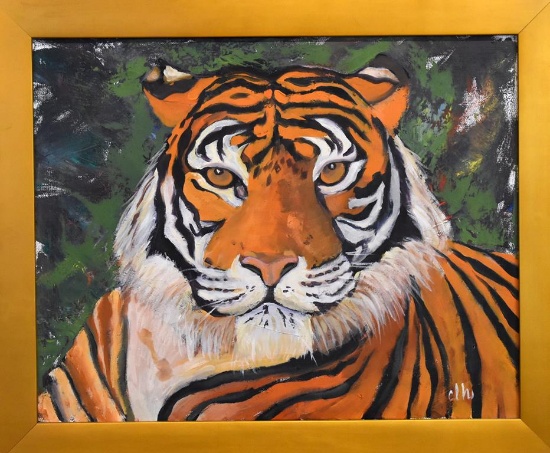 Carey Lee Hudson (American, Contemporary) “Tiger Pride” (2015), Oil On Canvas, Signed Lower Right