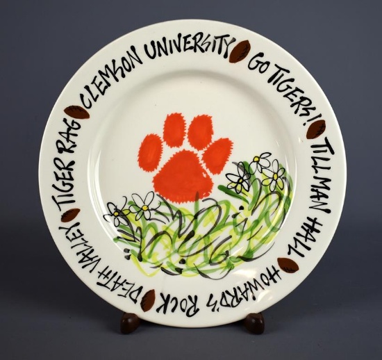 T Cabells Too Trademark Clemson University Football Decorative Plate