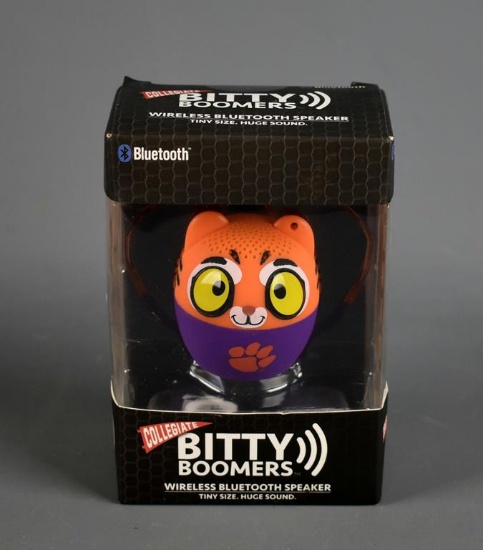 Collegiate Bitty Boomers Clemson University Mini Wireless Bluetooth Speaker, New In Box